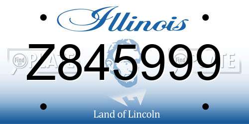 Z845999 Illinois License Plate