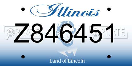 Z846451 Illinois License Plate