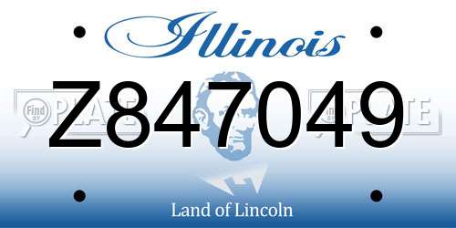Z847049 Illinois License Plate