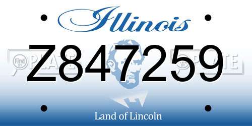 Z847259 Illinois License Plate