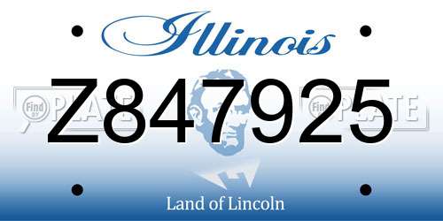 Z847925 Illinois License Plate