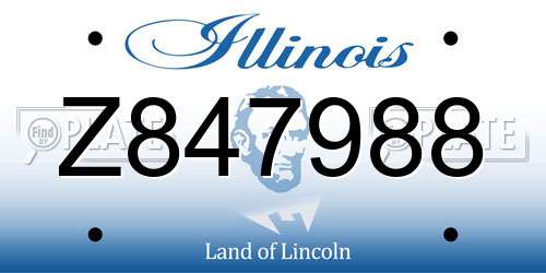 Z847988 Illinois License Plate