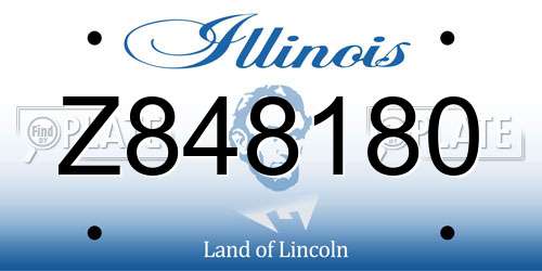 Z848180 Illinois License Plate