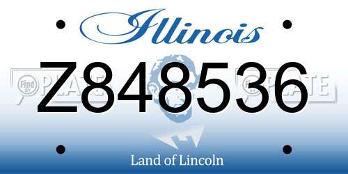 Z848536 Illinois License Plate