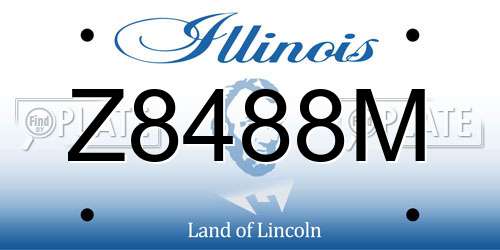Z8488M Illinois License Plate