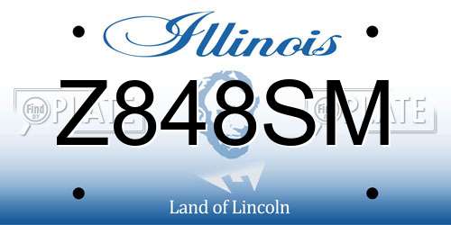 Z848SM Illinois License Plate