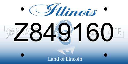 Z849160 Illinois License Plate