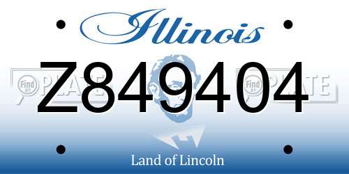 Z849404 Illinois License Plate