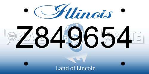 Z849654 Illinois License Plate