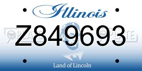 Z849693 Illinois License Plate