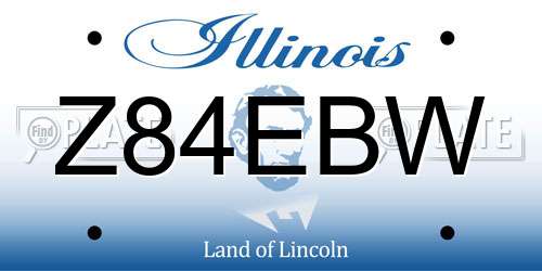 Z84EBW Illinois License Plate