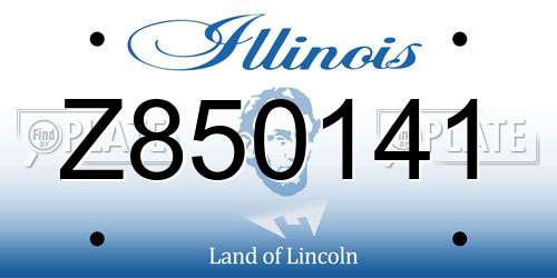 Z850141 Illinois License Plate