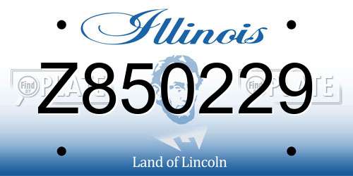 Z850229 Illinois License Plate