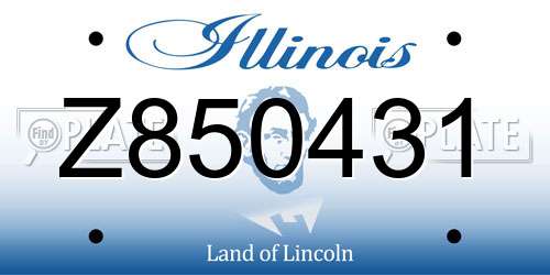 Z850431 Illinois License Plate