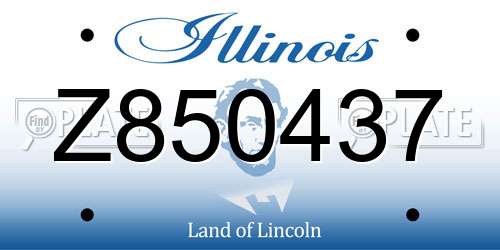 Z850437 Illinois License Plate