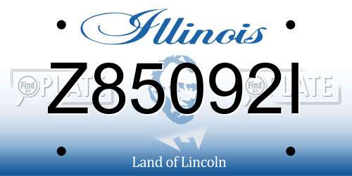 Z85092I Illinois License Plate