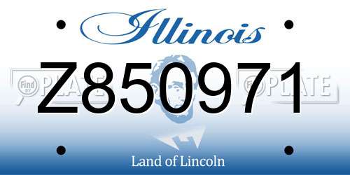 Z850971 Illinois License Plate
