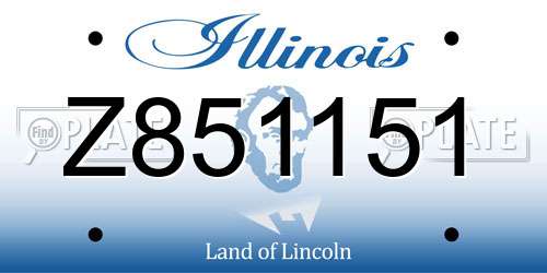 Z851151 Illinois License Plate