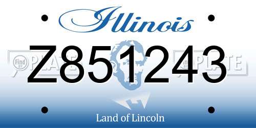Z851243 Illinois License Plate