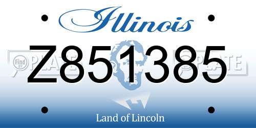 Z851385 Illinois License Plate