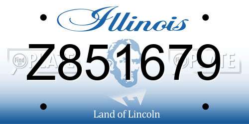 Z851679 Illinois License Plate