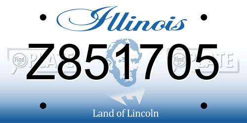 Z851705 Illinois License Plate