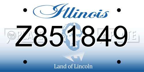 Z851849 Illinois License Plate