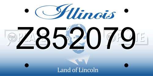 Z852079 Illinois License Plate