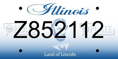 Z852112 Illinois License Plate