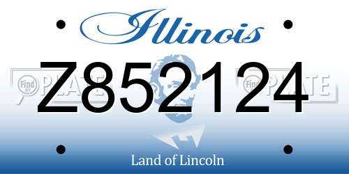 Z852124 Illinois License Plate