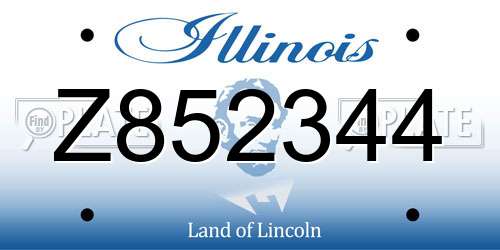 Z852344 Illinois License Plate
