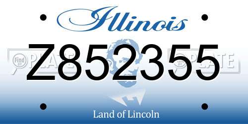 Z852355 Illinois License Plate