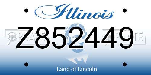 Z852449 Illinois License Plate