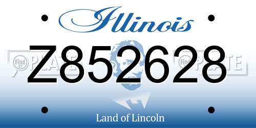Z852628 Illinois License Plate