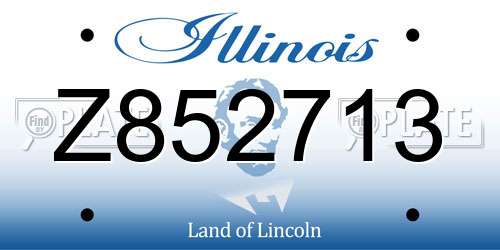 Z852713 Illinois License Plate