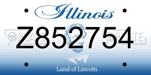 Z852754 Illinois License Plate