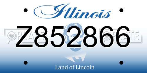 Z852866 Illinois License Plate