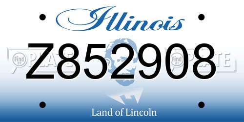 Z852908 Illinois License Plate