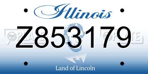 Z853179 Illinois License Plate