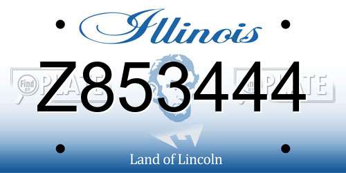 Z853444 Illinois License Plate