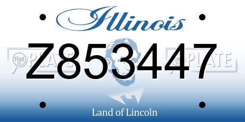 Z853447 Illinois License Plate