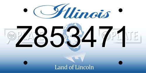 Z853471 Illinois License Plate