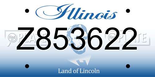 Z853622 Illinois License Plate