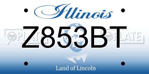 Z853BT Illinois License Plate