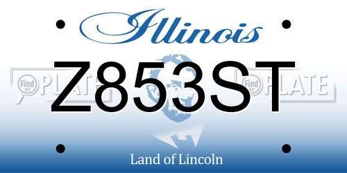 Z853ST Illinois License Plate
