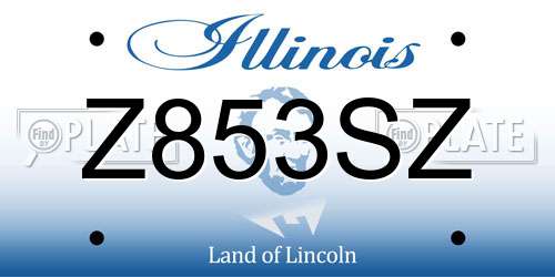 Z853SZ Illinois License Plate