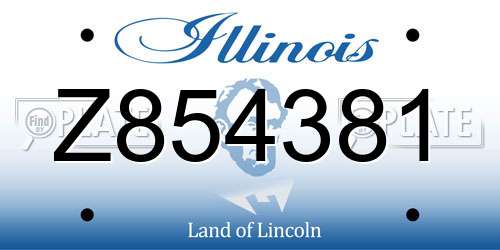 Z854381 Illinois License Plate