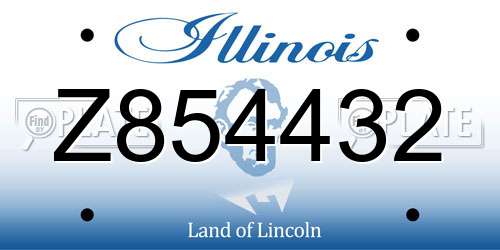 Z854432 Illinois License Plate
