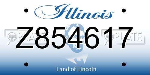Z854617 Illinois License Plate