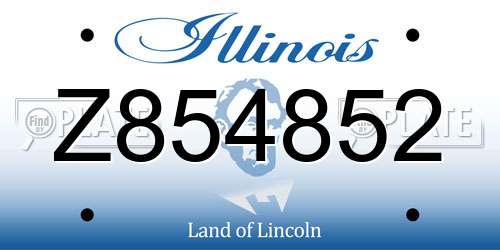 Z854852 Illinois License Plate